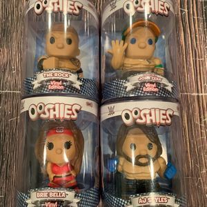 Lot of 4 WWE Ooshies Vinyl Edition Series 1 Rare Toy Raw SmackDown